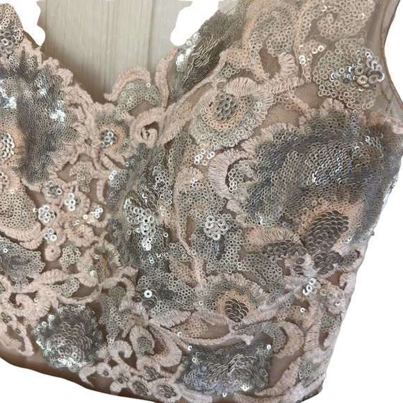 Watters & Watters Lucca Maxi Dress Sleeveless Sequined Lace 6314i - Picture 9 of 14